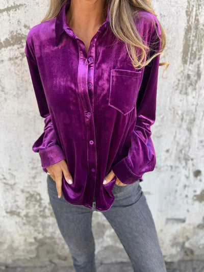 Catherine - Elegant Velvet Blouse