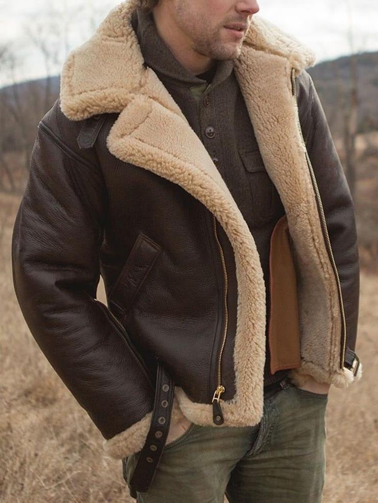 Filip | Premium Shearling Leather Aviator Coat