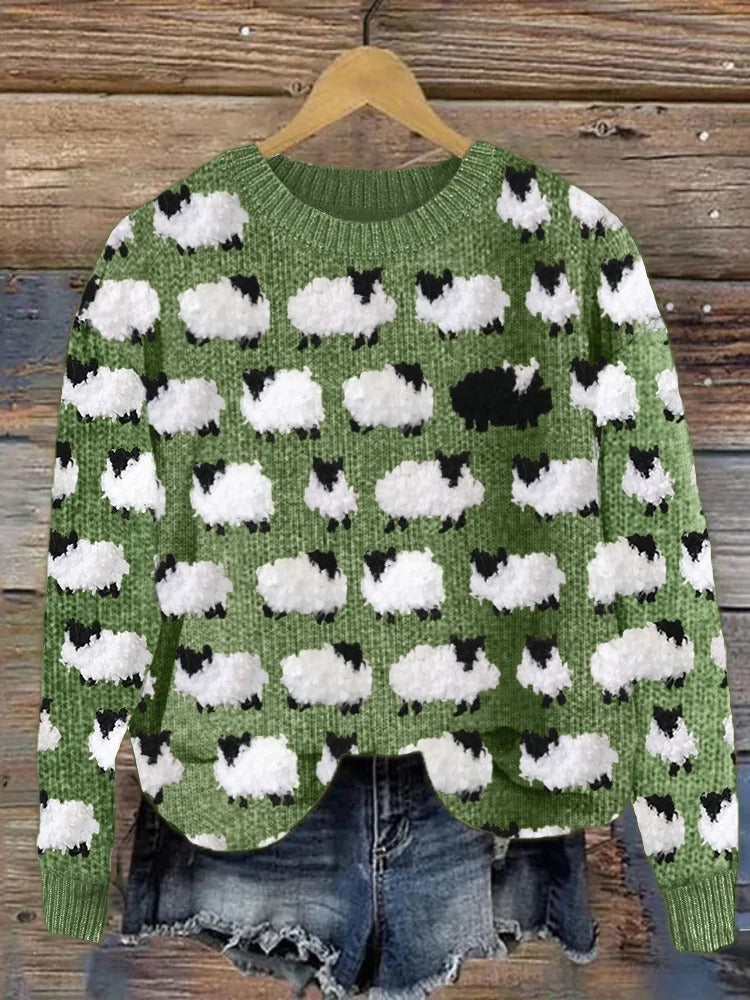 Mia | Warm Cozy Sweater with Christmas Trees