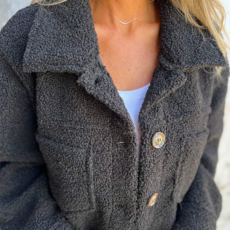 Mae | Warm Jacket with Lapel Collar